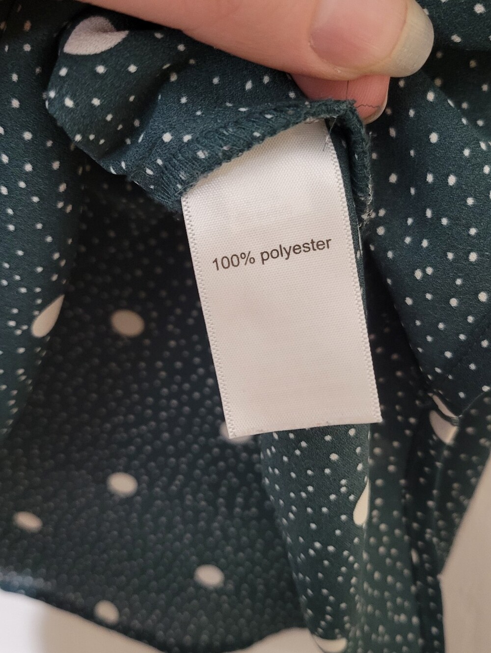 Maurices Dark Green Short-Sleeve Polka Dot Blouse Plus Size 2 2x - Picture 6 of 7